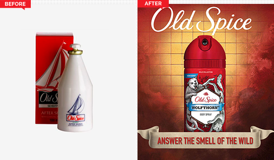 Old Spice Before and After